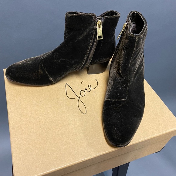 BNIB JOIE Fenella Velvet Dark Brown Bootie - Picture 4 of 5